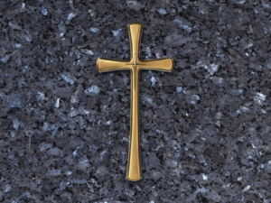 Cruz de bronce para lapida con puntas redondeadas