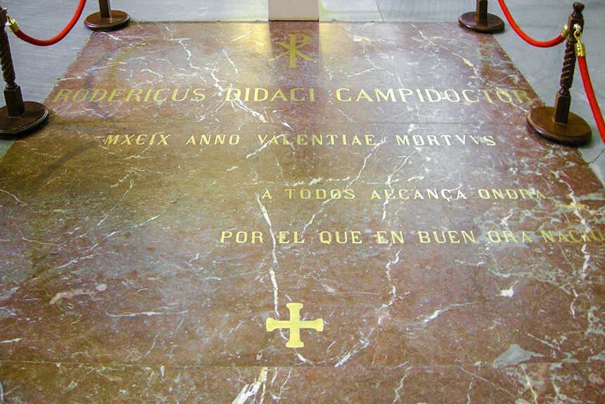 Inscripción sobre la tumba del Cid Campeador